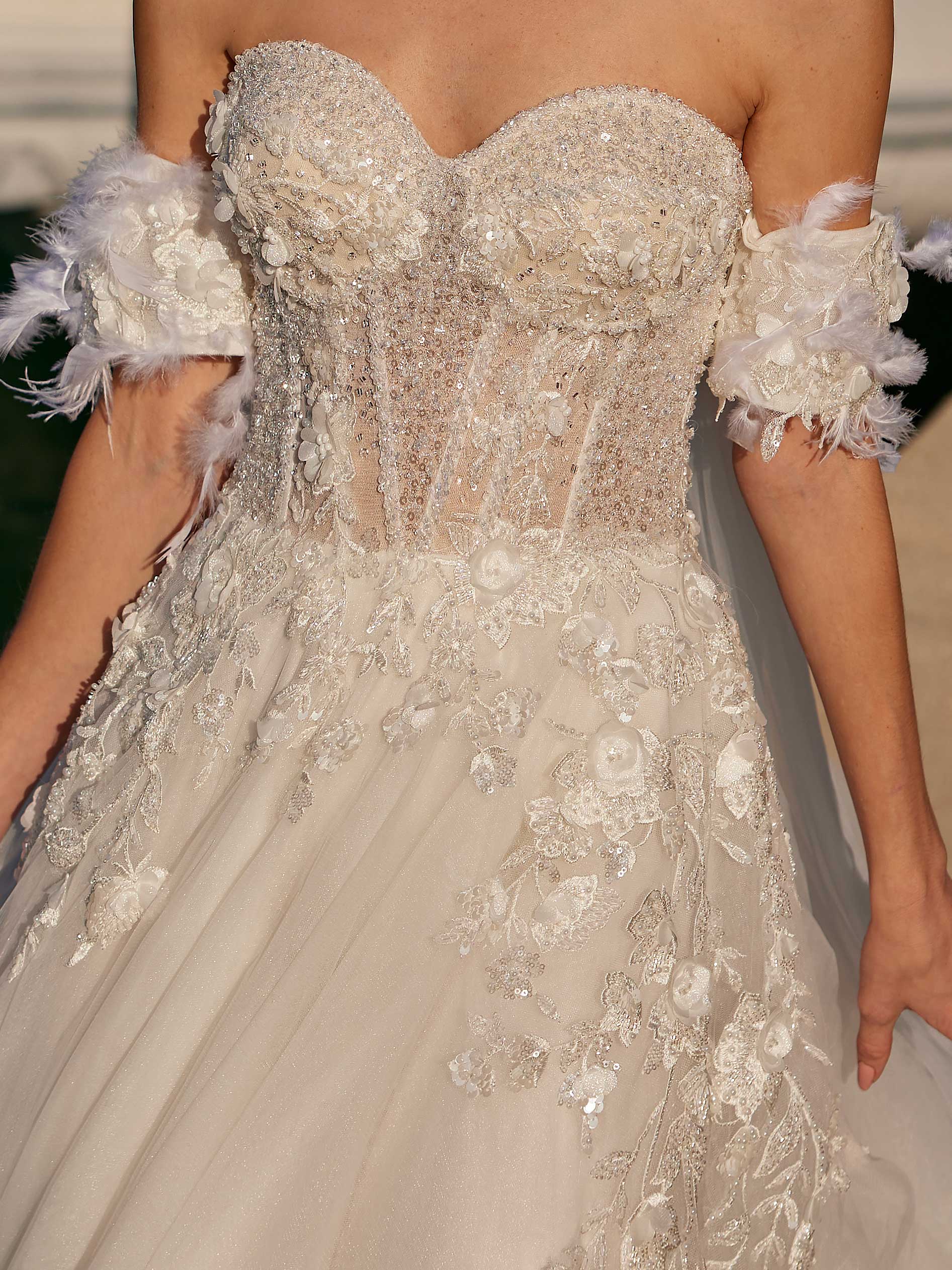 buy Cheap modest bohemian floral design corset bodice tulle cape wedding bridal gown dress online wedding shops for plus sizes with cathedral veil