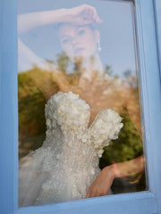 buy cheap Romantic Boho Country A Line Wedding Bridal Dress With 3D Flowers plus sizes bridal dresses online