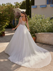 buy sheer bodice cathedral train beaded sequins glitter wedding bridal gowns online boutiques