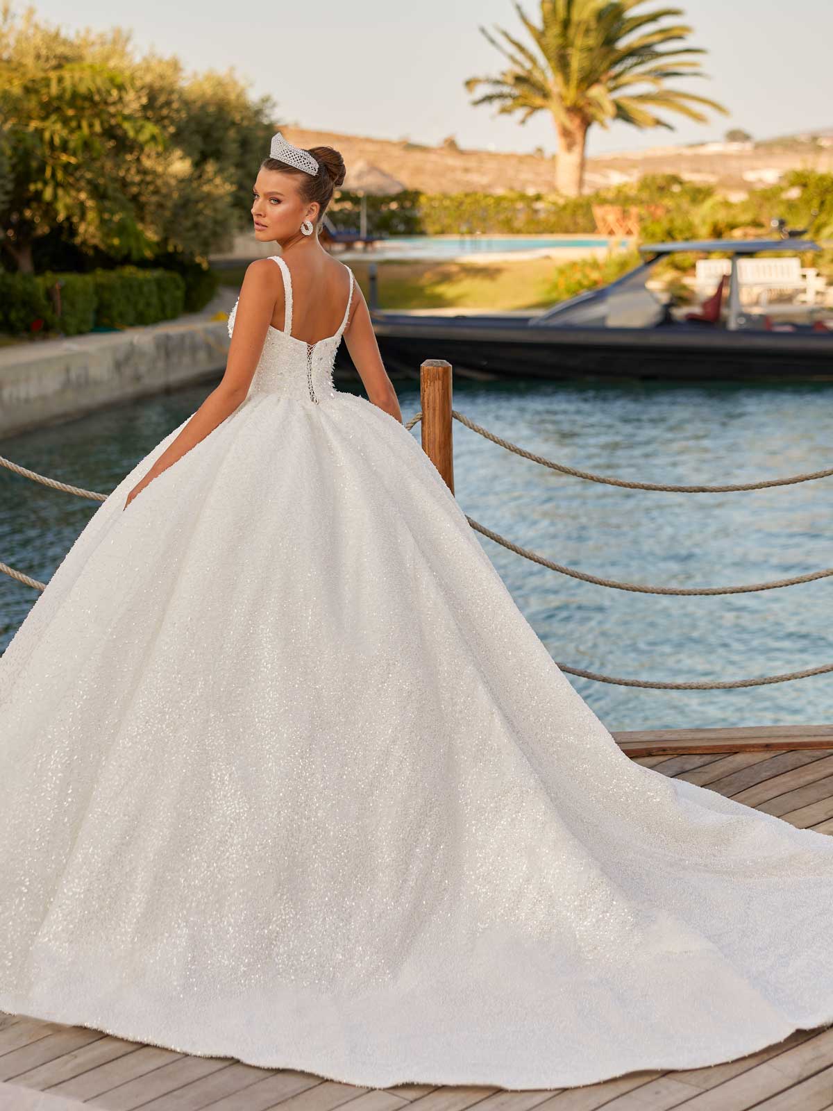 buy inexpensive princess spaghetti sleeves ball gown elegant and modern luxury plus sizes online wedding boutiques