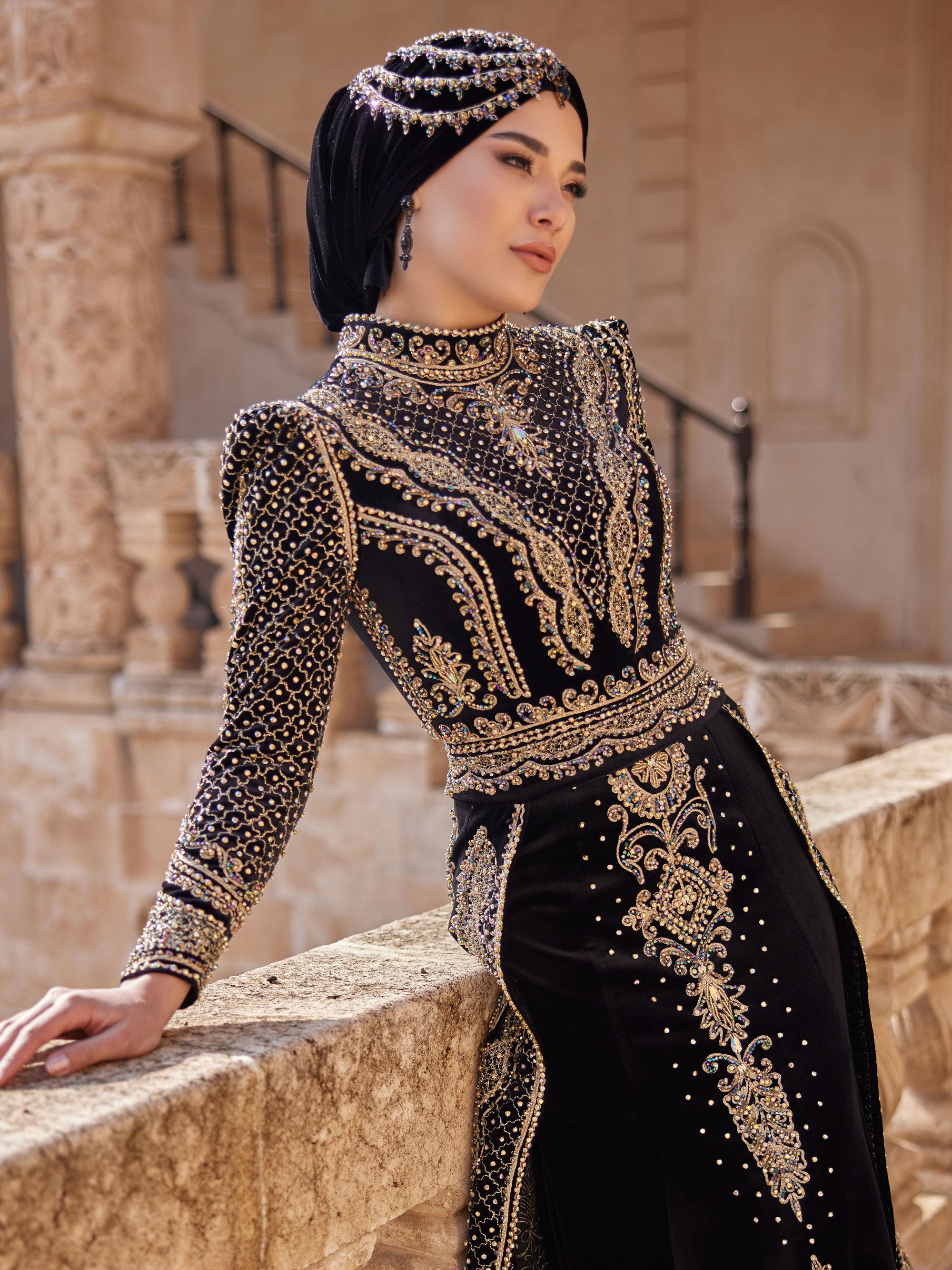 buy plus sizes luxury hijab gold black long henna party caftan dress online henna boutiques