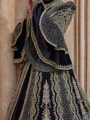 Black Custom Size Heavy Gold Sequins Embellished Islamic Henna Kaftan Gown