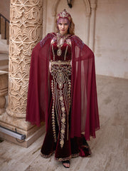 buy custom size Ethnic Beautiful Velvet Traditional Embroidered Fitted Mermaid Kaftan Dress ethnic clothing stores online