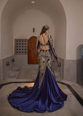 Gold Lace Mermaid Glitter Long Henna Party Dress