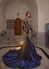 Gold Lace Mermaid Glitter Long Henna Party Dress