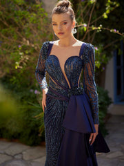 buy chic asymmetrical low cut bead embellished sheer flatter formal dress for wedding party mother of the bride dress online wedding party store