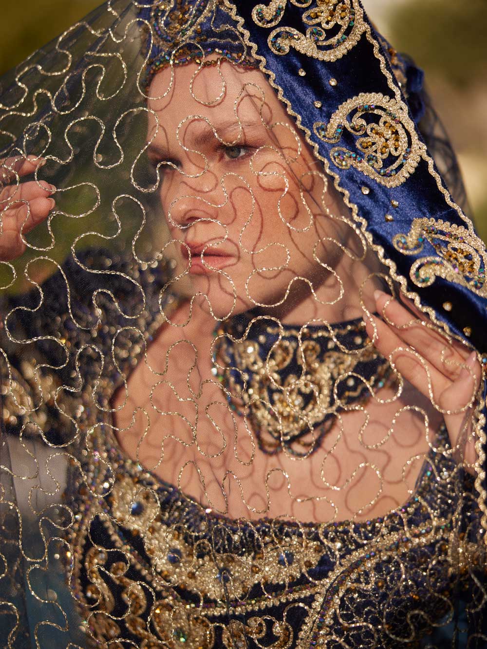 buy navy blue embellished crop top with volume skirt chic henna dress suit cheap online wedding henna party shop