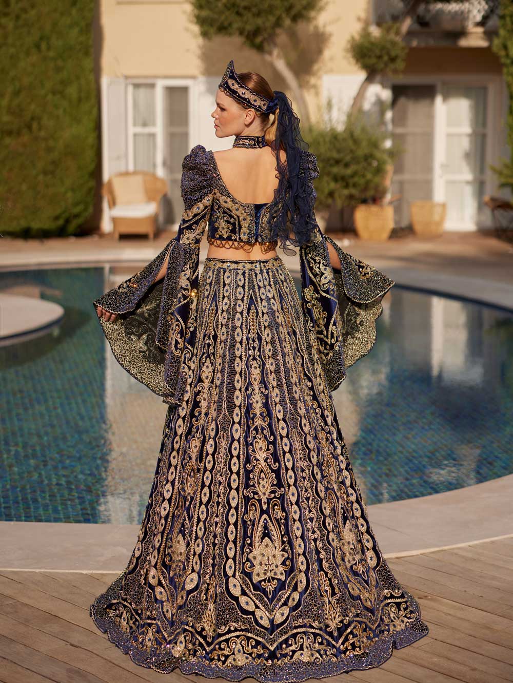 buy A line square neck long angel sleeve kaftan gowns online kaftan websites