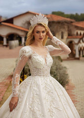 buy Classy Simple Floral Embellished Corset Bodice V Neck Wedding Gown online wedding gowns