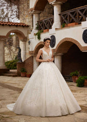 buy Plus Size Elegant Yet Simple Sleeveless Princess Wedding Gown With Train bridale dresses online