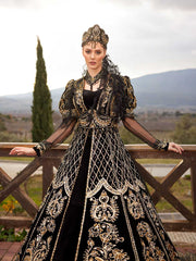 Buy long juliet sleeve gold embroidered bridal henna party gown plus sizes online turkish henna dresses