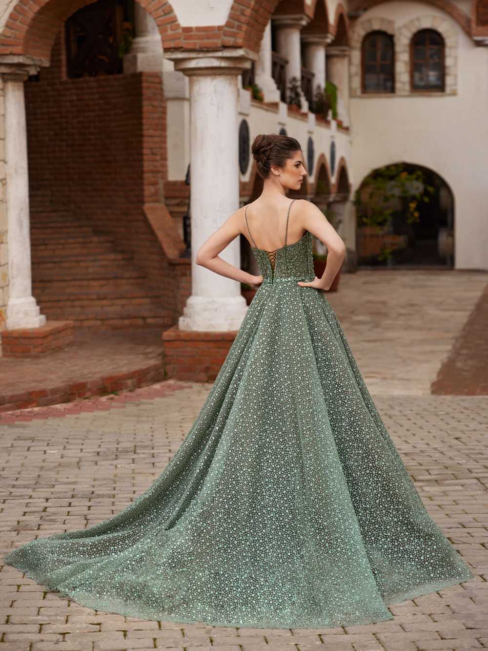 buy floral lace spaghetti sleeve chapel train simple yet elegant formal gown for wedding prom party online bridesmaids dresses store