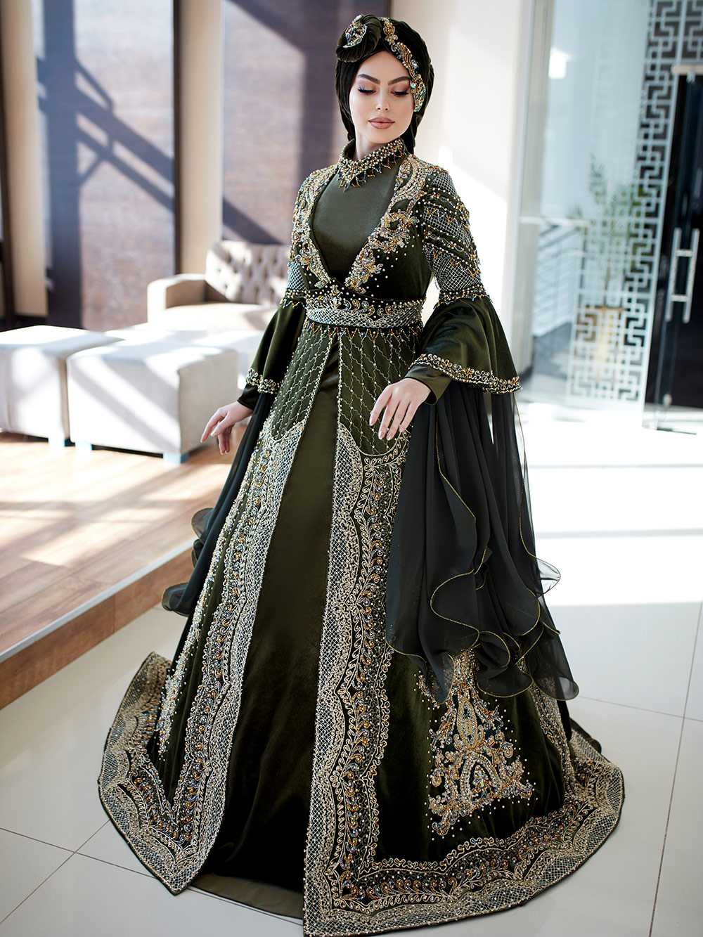 Green Fashion Islamic Muslimah Hijab Clothing Sultan Dress Green Fashion Islamic Muslimah Hijab Clothing Sultan Dress