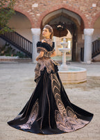 black velvet henna party outfit for bridess