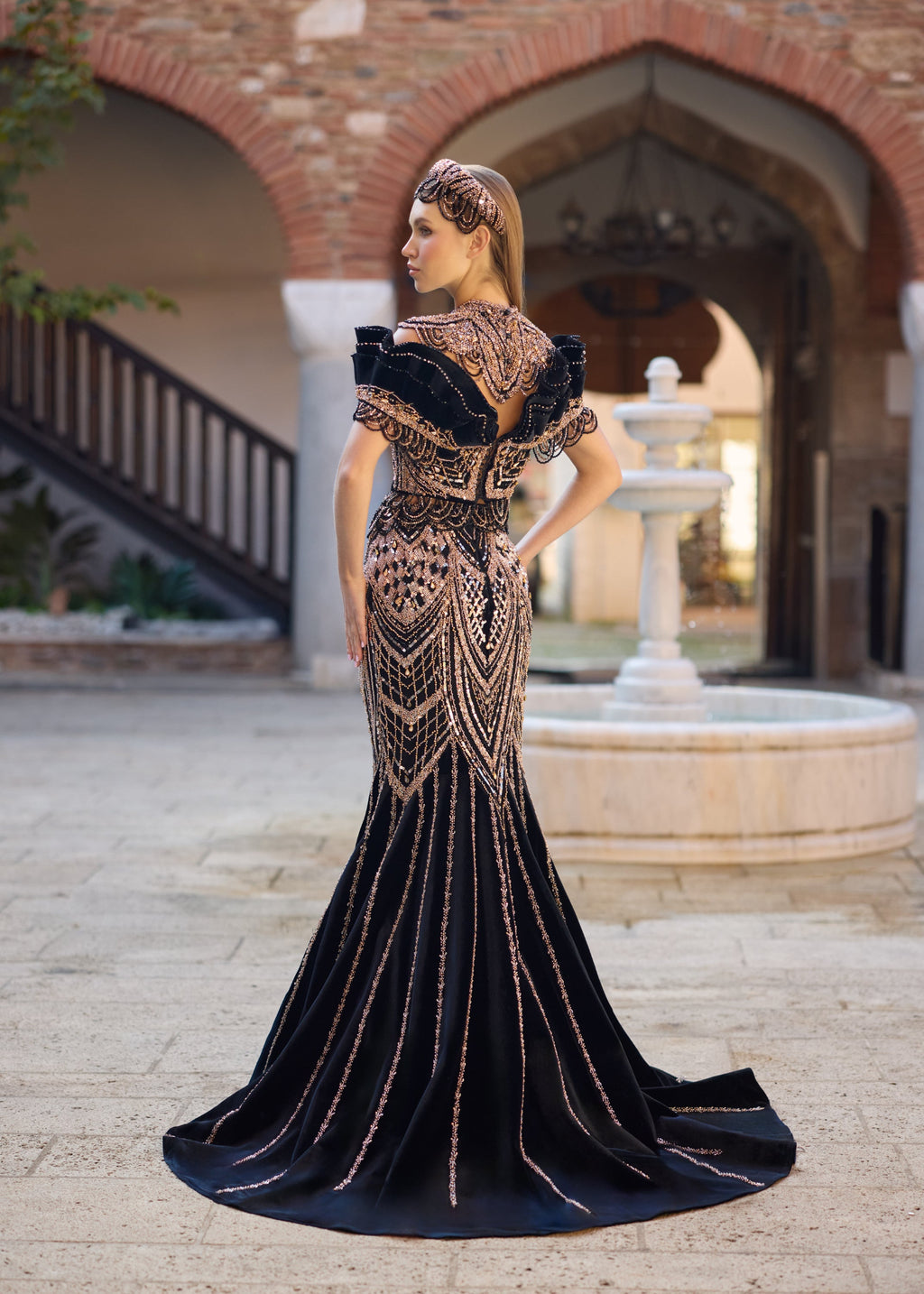 Mermaid henna party Dress strapless Neckline Sequin Dress