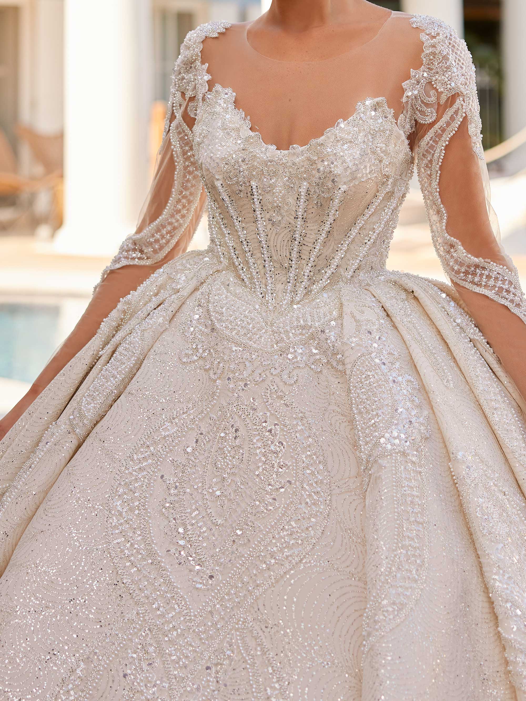 Princess Illusion 3/4 Sleeve Lace Corset V Neckline Ball Wedding Gown 42 Princess Illusion 3/4 Sleeve Lace Corset V Neckline Ball Wedding Gown 42