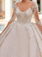 buy Long Sleeve Boho Wedding Dresses V Neck  Ivory Lace Appliques Bridal Gowns Wedding Dresses Custom Made for plus sizes online bridal stores