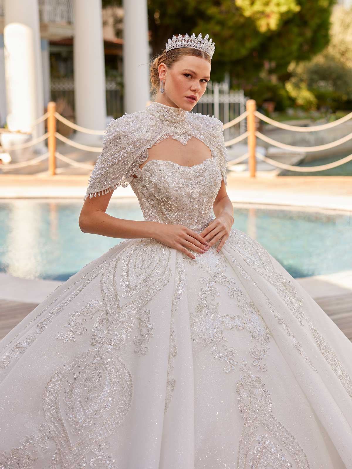 Gorgeous Sweetheart Sequins Removable Sleeve Pearls Lace Up Wedding Gown 36 Gorgeous Sweetheart Sequins Removable Sleeve Pearls Lace Up Wedding Gown 36