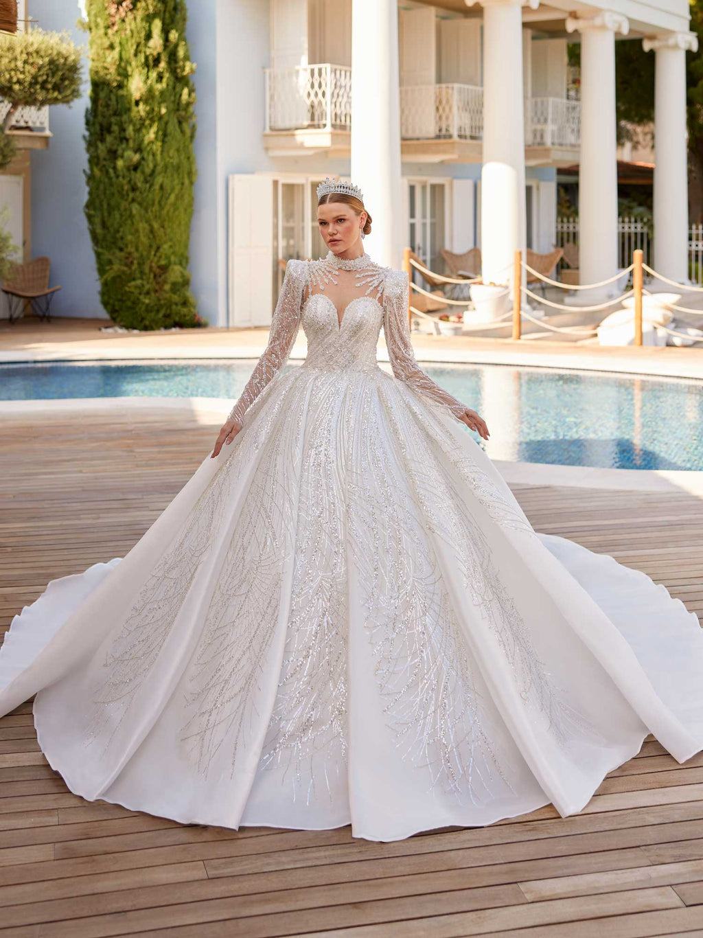 Elegant A Line Sequin Ball Gown Wedding Dress With Sleeves 40 Elegant A Line Sequin Ball Gown Wedding Dress With Sleeves 40