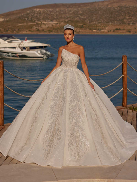 buy Best Price Non Traditional Open Banck Strapless Wedding Gown With Lace online website