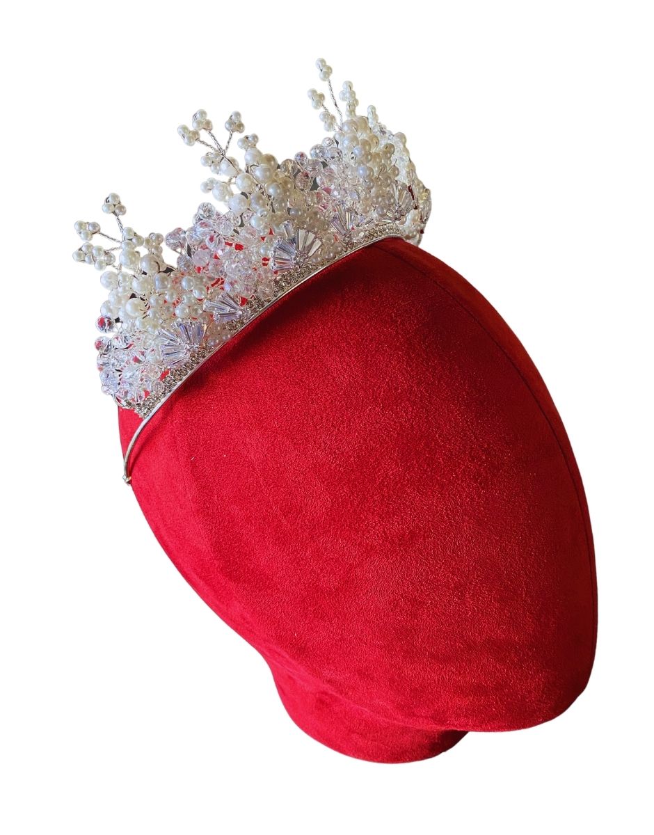 FloraL Wedding Zircon Tiara With Parls Beadings For Women