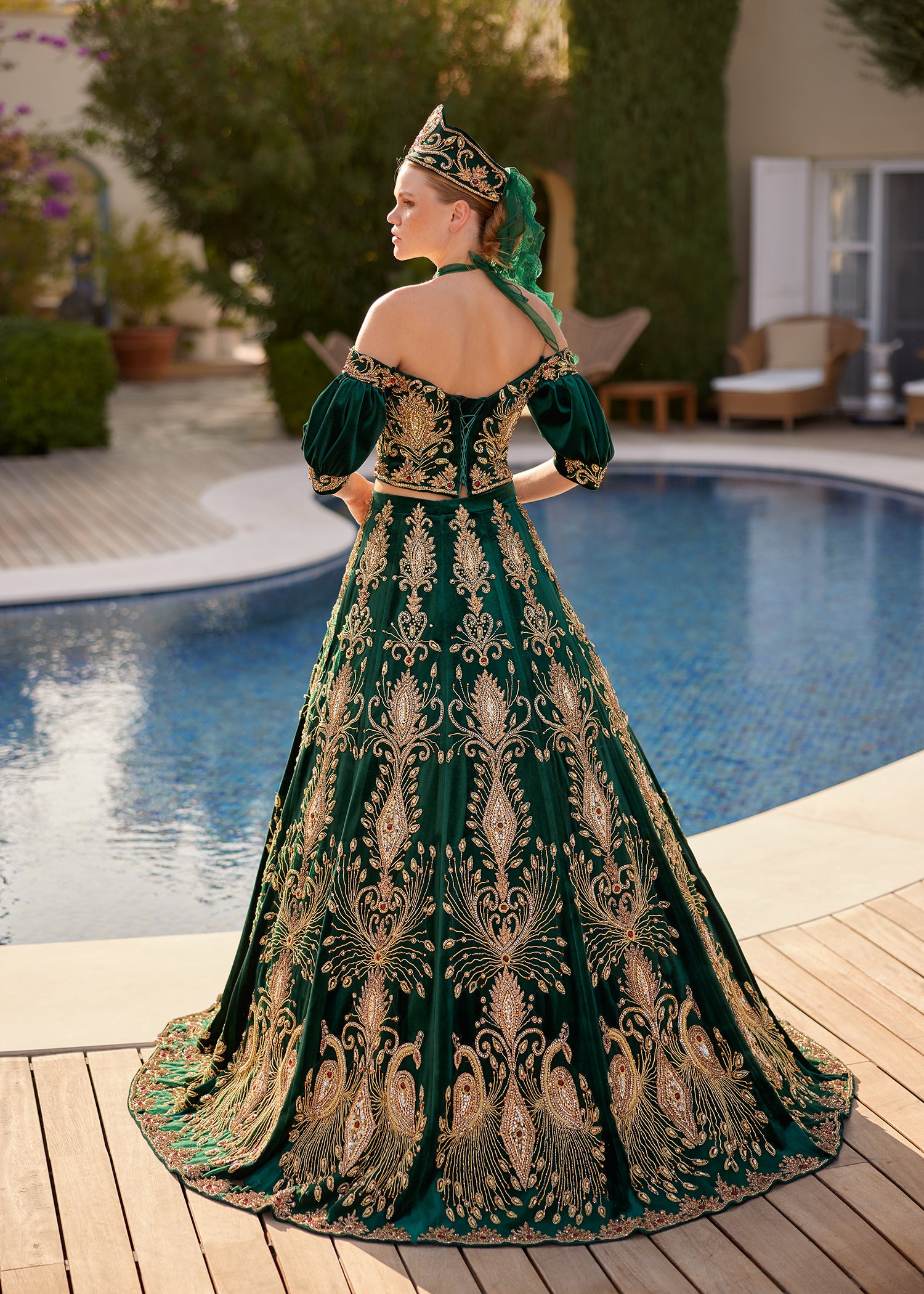buy traditional design stylish prom party gown with puff sleeves online prom dresses shop