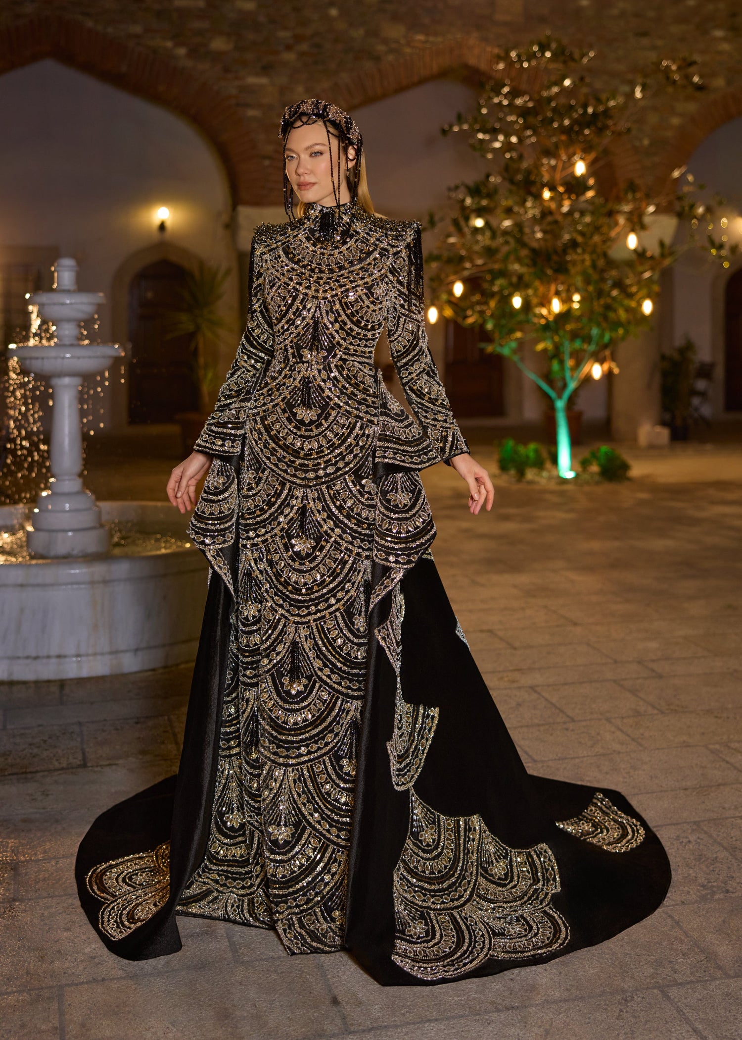 long turkish dress Embroidered Caftan Sequin Abaya Robe 3XL / 60 Inches / Matching Embroidered Scarf (24 X 71 Inches) Celebrate your henna night in royal style Sultan Dress - Turkish Evening