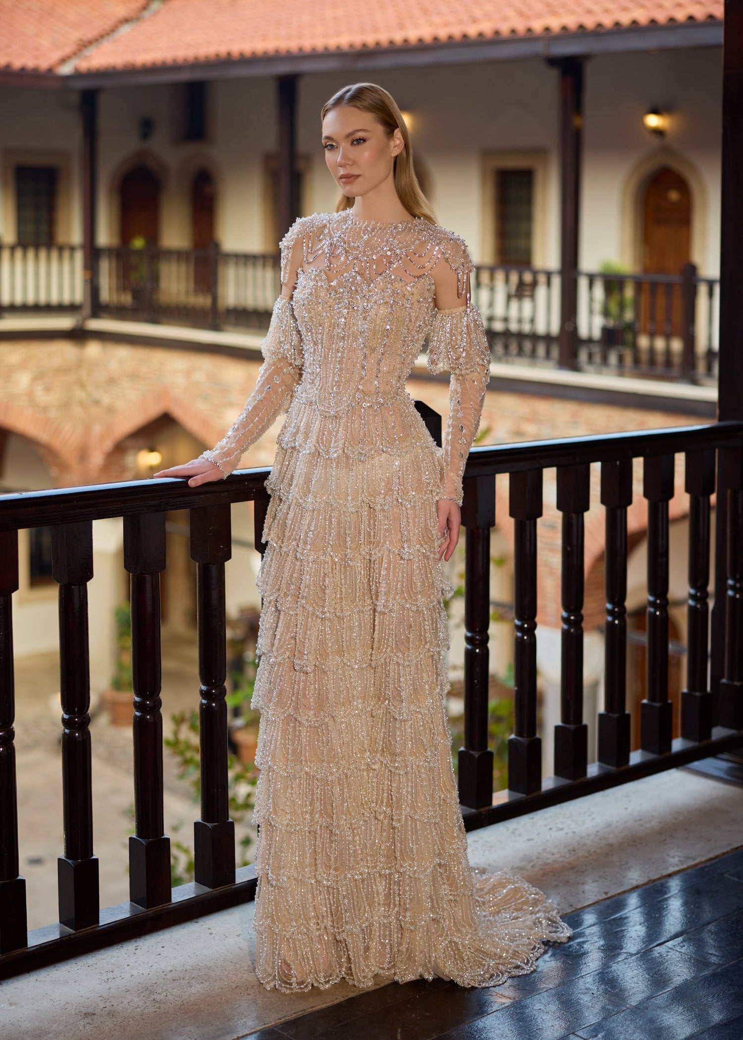 wedding party dresses BABARONI Tulle Lace Ivory/Champagne A-line Off Shoulder Short Sleeve With Slit Sweep Train Its oversized 20 Wedding Party Attire Ideas