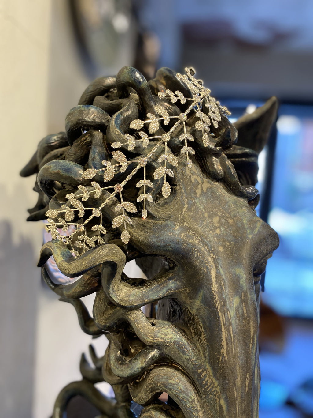 Zircon Leaf Elegabt Bridal Wedding Headband Crown