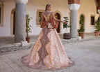 Luxury Rose Gold Turkish Henna Kaftan Dress - Beaded Bridal Abaya Gown | Sultan Dress