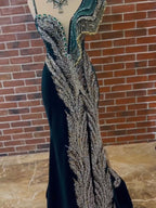 buy detachable skirt long train gold sequin henna dress gown 