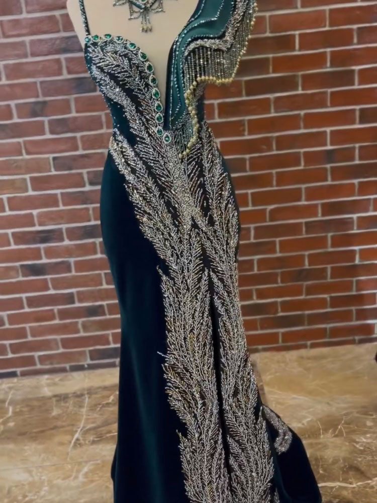 buy detachable skirt long train gold sequin henna dress gown 