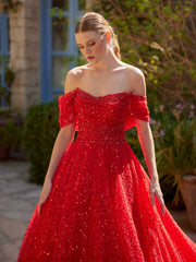 buy classic but elegant stylish red full sequined princess a line party gown for mother of the brides online dresses for wedding party