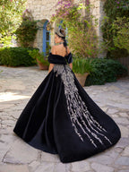 buy chapel train sequin embellished strapless stylish party gown with front slit online front slit dresses