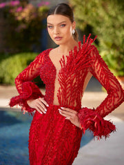 buy low cut sheer tulle red beaded designer open bak fitted long dress unique party gowns websites