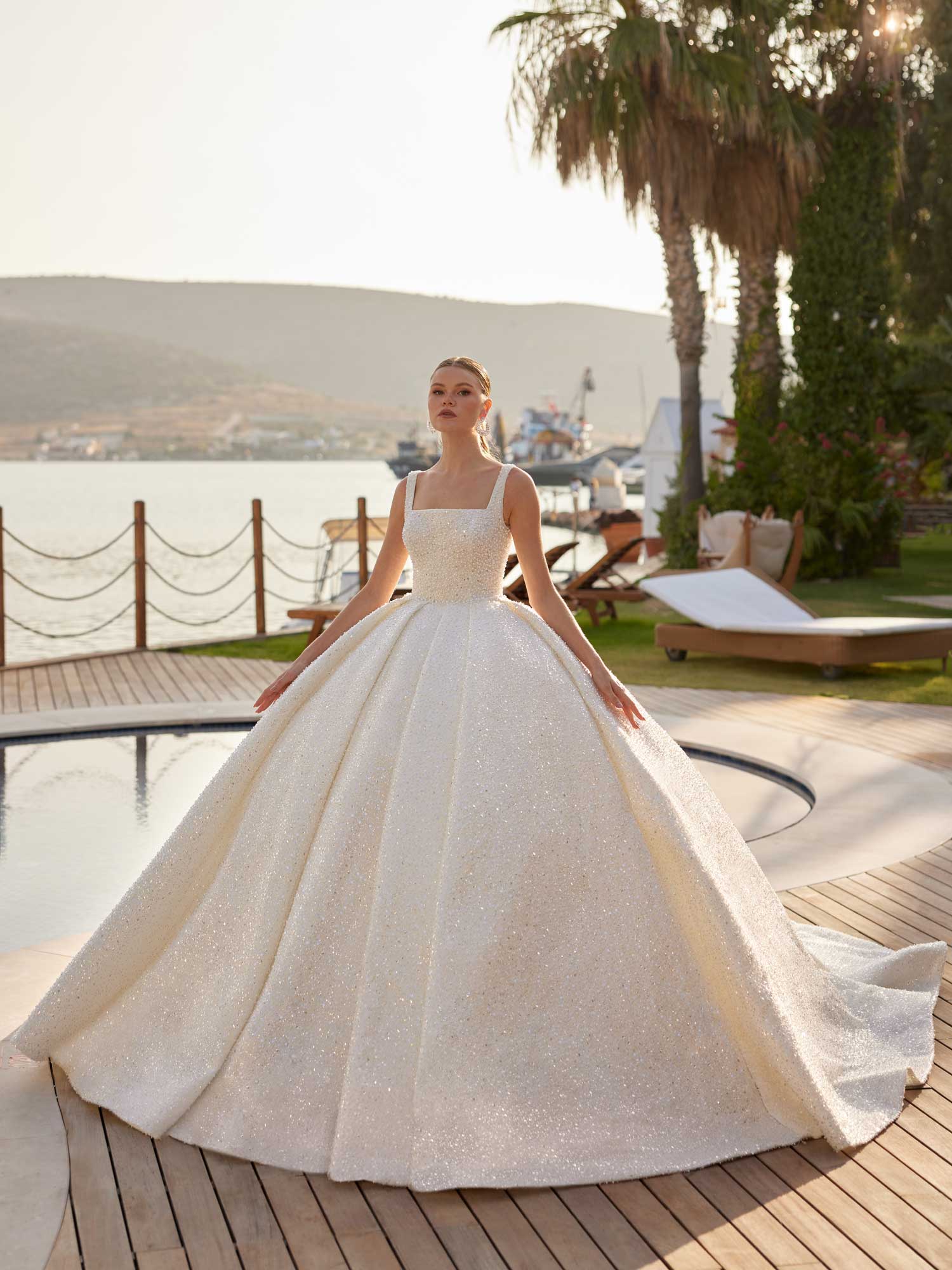 buy Simple Yet Elegant Princess Pearl Corset Wedding Dress Sparkle online bridal stores