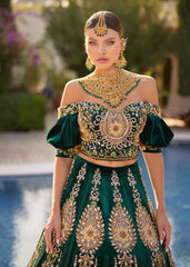 buy strapless traditional embroidered puff sleeve henna party mehndi dress online mehndi shop