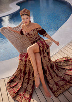 buy chic Turkish Traditional Burgundy Henna Gown online turkish henna kaftans shop