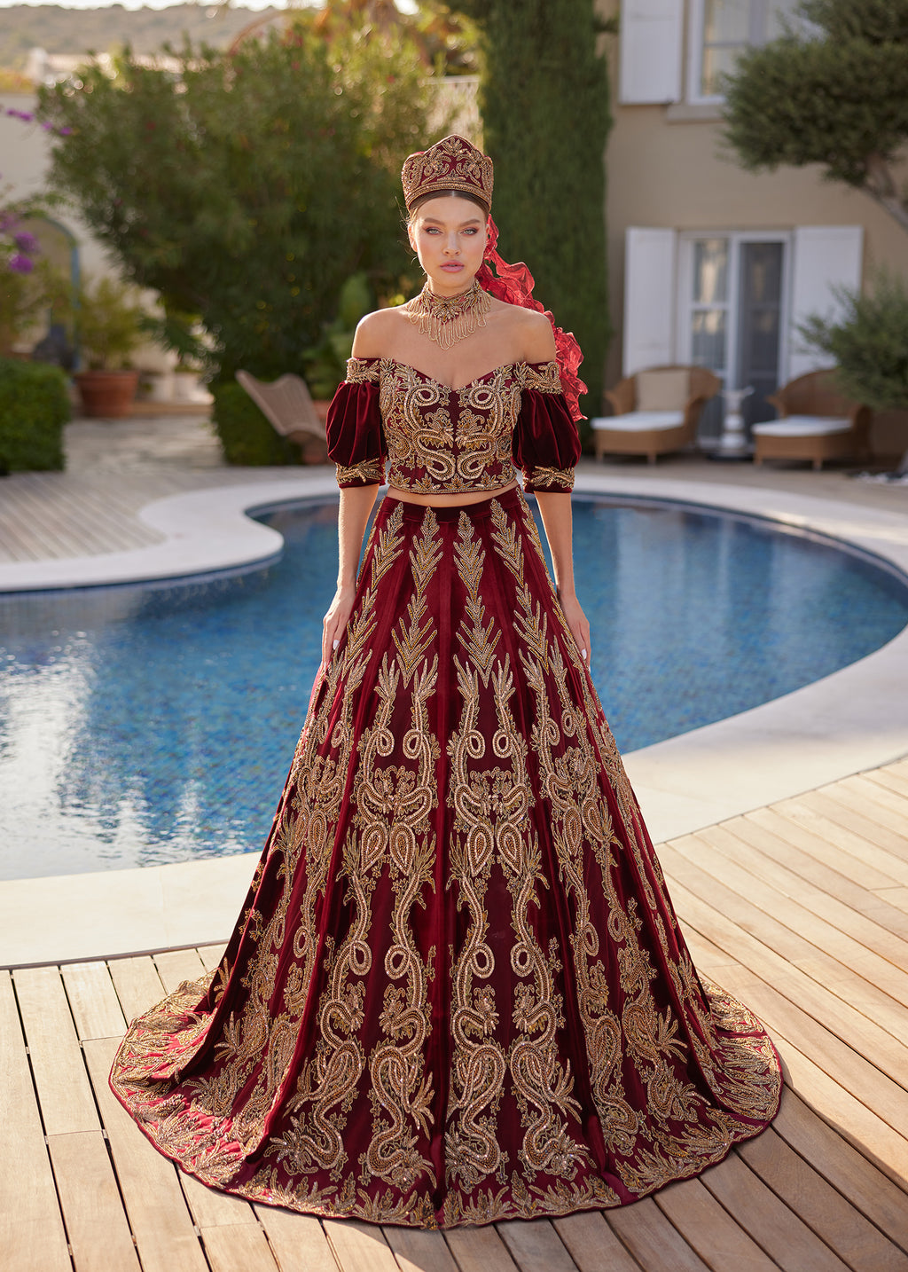 buy affordable fancy Turkish Henna Dress Set With Handmade Accessories online turkish henna night dress