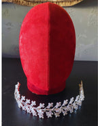 Floral Leaf Design Zircon Loyal Bridal Tiara Headband