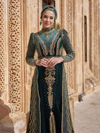 buy velvet luxurious gold embellished court train fancy trendy islamic henna gown hijab dress online muslim shops