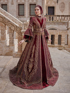 buy plus size graduation velvet muslim hijab red gold embroidered party gown online prom dress shopping