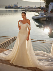 buy cheap plus sizes cowl neckline simple minimalist pearl bridal dress online wedding shop