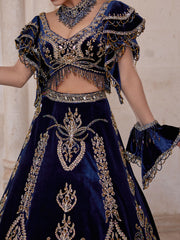 Beautiful Elegant Two Piece Ruffle Short Sleeves V Neck Beaded Henna Party Dress