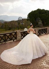 Buy elegant turtle neck crystal beaded long tail fairy ball gown bridal dress wedding dress shopping