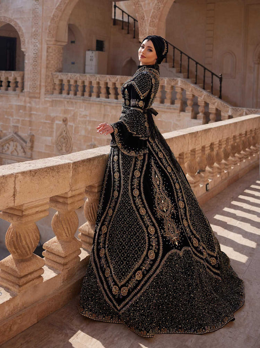 Ecru Hijab Evening Dress 5367E – Sahara Shops