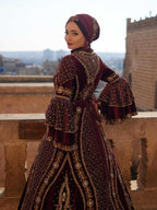 buy beautiful burgundy sequin work henna hiajb gown dress from our wedding henna collection features havy embroidered all over the kaftan gown with beadings and sequin online