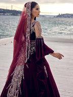 buy bell sleeve embroidered a line traditional henna dress online kaftan dresses 