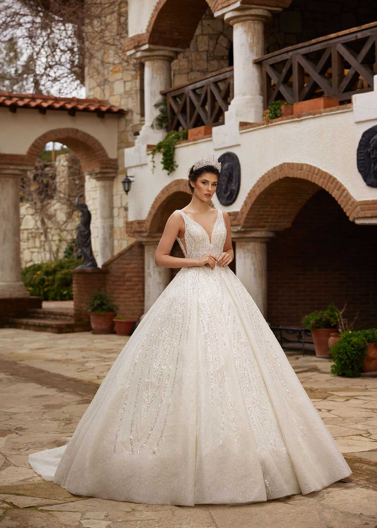 buy Plus Size Elegant Yet Simple Sleeveless Princess Wedding Gown With Train bridale dresses online