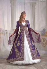 Exclusive Purple Chic Caftan Set Slit Velvet Delicate Sequins buy online evening dress shopping maxi gowns online (2)